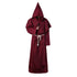 Halloween Costumes Monk Hooded Robe Cloak Cape Friar Medieval Priest Comic Con Party Costumes - menochic